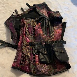 Multicolored Renaissance Corset With Vest